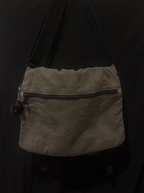 Kipling Olive Messenger Bag with Zip Pocket